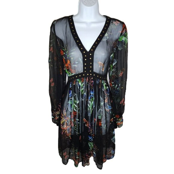 Maeve by Anthropologie Size 8 Sheer Floral Dress – Boho, 36.5″ Length - Picture 1 of 9